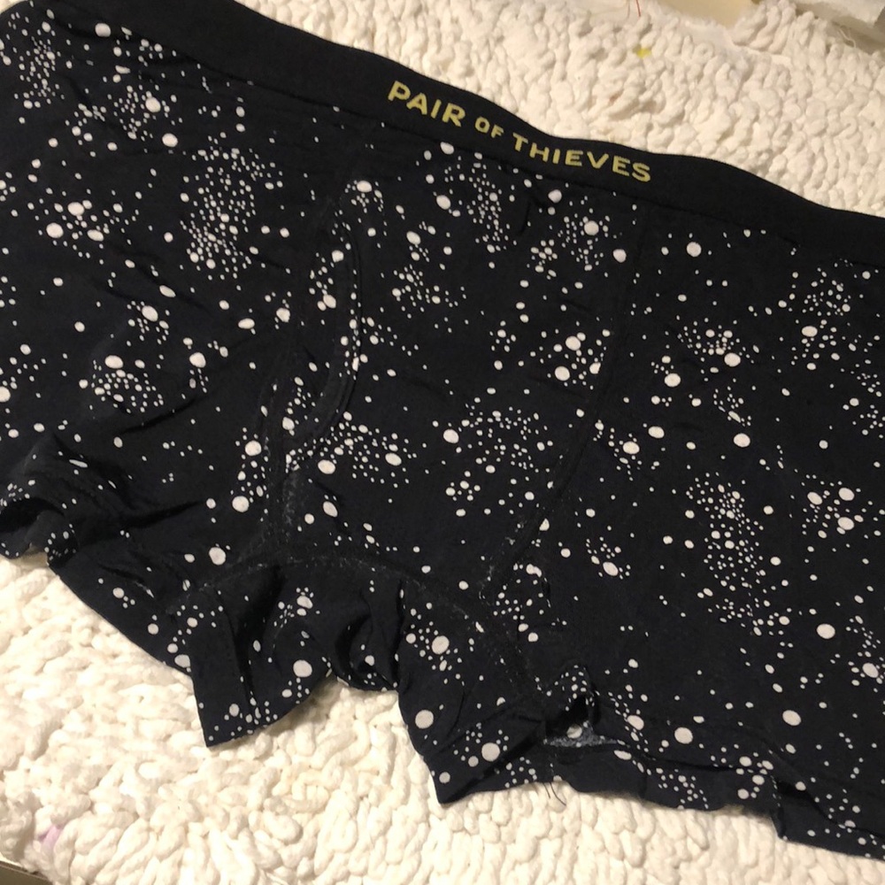 🚨B2G1 New PAIR OF THEIVES Black White Spotted Boxer Briefs